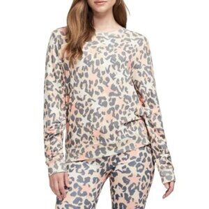 NWT WILDFOX Leopard Stars and Spots Long Sleeve Crew Neck Pullover Sz. S